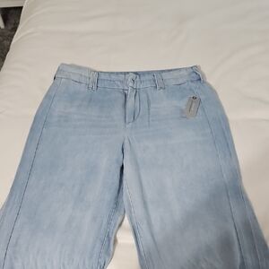 Pilcro and the Letterpress Blue Flare Wide Leg Jeans